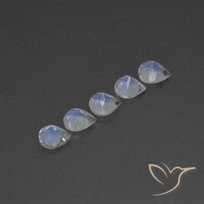 Rainbow Moonstone Gemstones in 5 x 5 mm (calibrated) Size for Sale, Rainbow Moonstone Stones in Bluish White Color