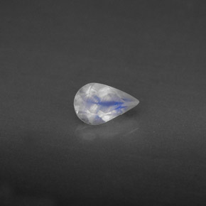 0.36 ct White Rainbow Moonstone Stone, Natural Rainbow Moonstone in Pear Facet Shape for Sale