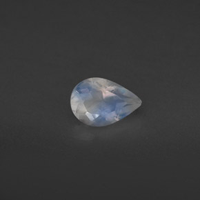 0.37 ct White Rainbow Moonstone Stone, Natural Rainbow Moonstone in Pear Facet Shape for Sale