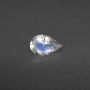 0.34 ct White Rainbow Moonstone Stone, Natural Rainbow Moonstone in Pear Facet Shape for Sale