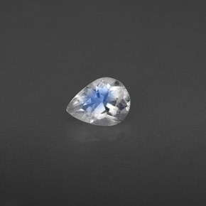 0.31 ct White Rainbow Moonstone Gemstone, Rainbow Moonstone Gem in Pear Facet Shape for Sale.