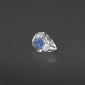 0.31 ct White Rainbow Moonstone Stone, Natural Rainbow Moonstone in Pear Facet Shape for Sale