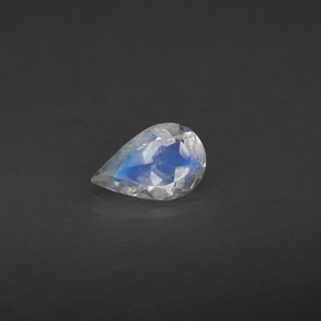 0.33 ct White Rainbow Moonstone Gemstone, Rainbow Moonstone Gem in Pear Facet Shape for Sale.