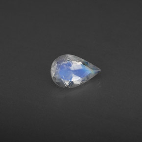 0.33 ct White Rainbow Moonstone Stone, Natural Rainbow Moonstone in Pear Facet Shape for Sale