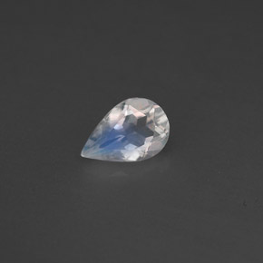 0.31 ct White Rainbow Moonstone Gemstone, Rainbow Moonstone Gem in Pear Facet Shape for Sale.