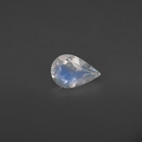 0.31 ct White Rainbow Moonstone Stone, Natural Rainbow Moonstone in Pear Facet Shape for Sale
