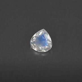 0.24 ct White Rainbow Moonstone Stone, Natural Rainbow Moonstone in Pear Facet Shape for Sale