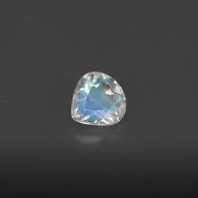0.31 ct White Rainbow Moonstone Gemstone, Rainbow Moonstone Gem in Pear Facet Shape for Sale.