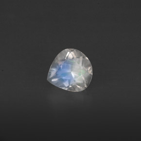 0.33 ct White Rainbow Moonstone Gemstone, Rainbow Moonstone Gem in Pear Facet Shape for Sale.