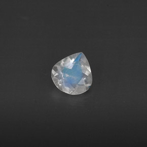 0.26 ct White Rainbow Moonstone Stone, Natural Rainbow Moonstone in Pear Facet Shape for Sale