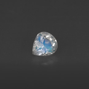 0.32 ct White Rainbow Moonstone Gemstone, Rainbow Moonstone Gem in Pear Facet Shape for Sale.
