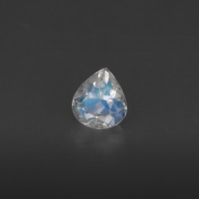 0.32 ct White Rainbow Moonstone Stone, Natural Rainbow Moonstone in Pear Facet Shape for Sale