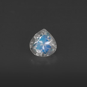0.40 ct White Rainbow Moonstone Stone, Natural Rainbow Moonstone in Pear Facet Shape for Sale