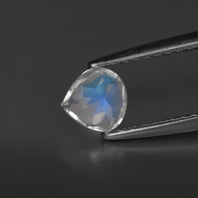 Rainbow Moonstone Gemstone in 5.1 x 4.9 mm Size for Sale, Rainbow Moonstone Stone in Blue White Color