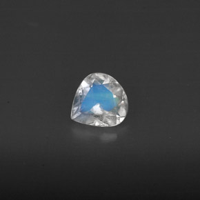 0.28 ct White Rainbow Moonstone Gemstone, Rainbow Moonstone Gem in Pear Facet Shape for Sale.