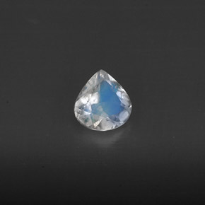 0.28 ct White Rainbow Moonstone Stone, Natural Rainbow Moonstone in Pear Facet Shape for Sale
