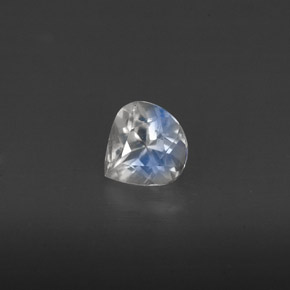 0.34 ct White Rainbow Moonstone Gemstone, Rainbow Moonstone Gem in Pear Facet Shape for Sale.