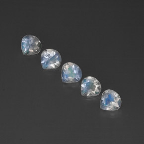 1.76 ct White Rainbow Moonstone Gemstone, Rainbow Moonstone Gem in Pear Facet Shape for Sale.