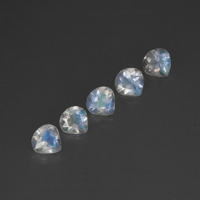 1.76 ct White Rainbow Moonstone Stone, Natural Rainbow Moonstone in Pear Facet Shape for Sale