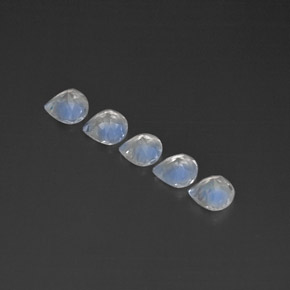 Rainbow Moonstone Gemstone in 5.2 x 5.1 mm Size for Sale, Rainbow Moonstone Stone in Blue White Color
