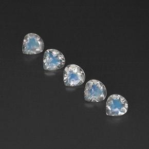 Bluish White Rainbow Moonstone Gem - 0.3ct Pear Facet (ID: 301032)