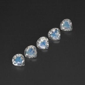 1.53 ctw White Rainbow Moonstone Stones, Natural Rainbow Moonstone in Pear Facet Shape for Sale