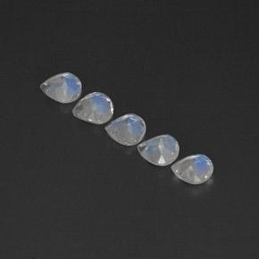 Rainbow Moonstone Gemstones in 4.9 x 4.7 mm Size for Sale, Rainbow Moonstone Stones in Bluish White Color