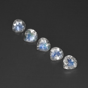 1.70 ct White Rainbow Moonstone Gemstone, Rainbow Moonstone Gem in Pear Facet Shape for Sale.