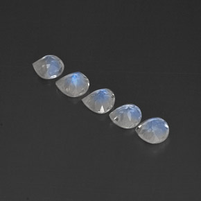 Rainbow Moonstone Gemstone in 5 x 4.9 mm Size for Sale, Rainbow Moonstone Stone in Blue White Color