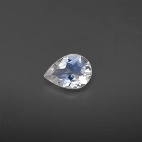0.38 ct Blue Rainbow Moonstone Gemstone, Rainbow Moonstone Gem in Pear Facet Shape for Sale.