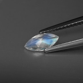 Rainbow Moonstone Gemstone in 7.9 x 3.8 mm Size for Sale, Rainbow Moonstone Stone in White Blue Color