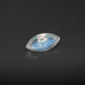 0.46 ct White Rainbow Moonstone Stone, Natural Rainbow Moonstone in Marquise Facet Shape for Sale