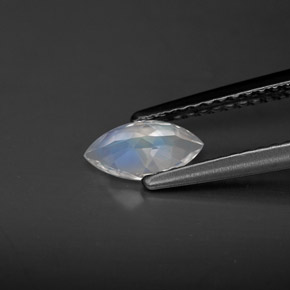 Rainbow Moonstone Gemstone in 7.6 x 3.9 mm Size for Sale, Rainbow Moonstone Stone in Blue White Color