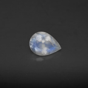 0.52 ct Blue Rainbow Moonstone Stone, Natural Rainbow Moonstone in Pear Facet Shape for Sale