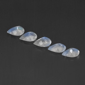 Rainbow Moonstone Gemstone in 7 x 5 mm (calibrated) Size for Sale, Rainbow Moonstone Stone in Blue White Color