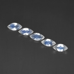 1.93 ct White Rainbow Moonstone Gemstone, Rainbow Moonstone Gem in Marquise Facet Shape for Sale.