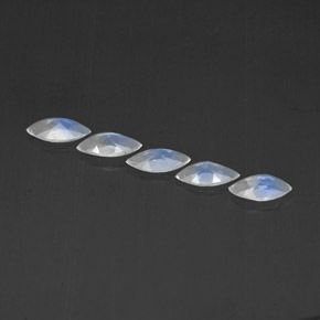 Rainbow Moonstone Gemstone in 7.5 x 3.8 mm Size for Sale, Rainbow Moonstone Stone in Blue White Color
