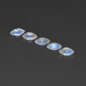 1.03 ct White Rainbow Moonstone Gemstone, Rainbow Moonstone Gem in Marquise Facet Shape for Sale.