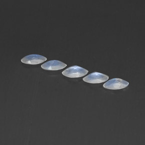 Rainbow Moonstone Gemstone in 6 x 3 mm (calibrated) Size for Sale, Rainbow Moonstone Stone in Blue White Color