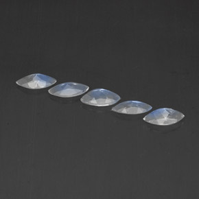 Rainbow Moonstone Gemstone in 8 x 4 mm (calibrated) Size for Sale, Rainbow Moonstone Stone in Blue White Color