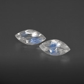 0.84 ct White Rainbow Moonstone Gemstone, Rainbow Moonstone Gem in Marquise Facet Shape for Sale.