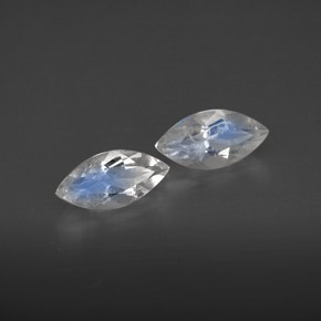 0.84 ct White Rainbow Moonstone Stone, Natural Rainbow Moonstone in Marquise Facet Shape for Sale