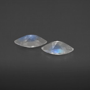 Rainbow Moonstone Gemstone in 7.6 x 4 mm Size for Sale, Rainbow Moonstone Stone in Blue White Color