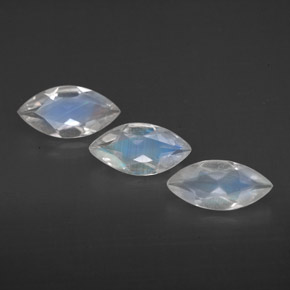 1.07 ct White Rainbow Moonstone Gemstone, Rainbow Moonstone Gem in Marquise Facet Shape for Sale.
