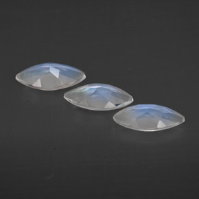 Rainbow Moonstone Gemstone in 8 x 4 mm (calibrated) Size for Sale, Rainbow Moonstone Stone in Blue White Color