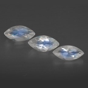 1.30 ct White Rainbow Moonstone Gemstone, Rainbow Moonstone Gem in Marquise Facet Shape for Sale.