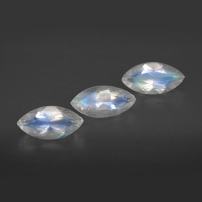 1.42 ct White Rainbow Moonstone Stone, Natural Rainbow Moonstone in Marquise Facet Shape for Sale