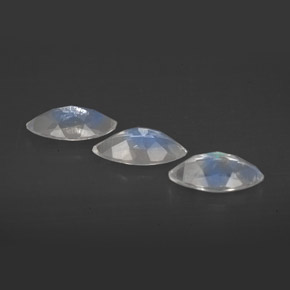 Rainbow Moonstone Gemstone in 8 x 4 mm (calibrated) Size for Sale, Rainbow Moonstone Stone in Blue White Color