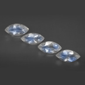 1.73 ct White Rainbow Moonstone Gemstone, Rainbow Moonstone Gem in Marquise Facet Shape for Sale.