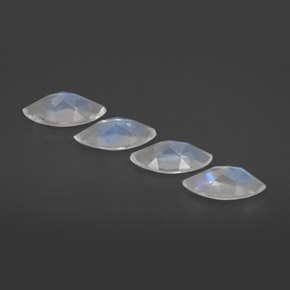 Rainbow Moonstone Gemstone in 8 x 4 mm (calibrated) Size for Sale, Rainbow Moonstone Stone in Blue White Color